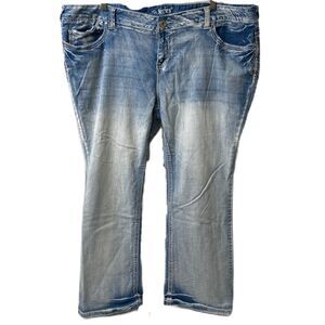 Women’s 24 X 29 Jeans Series Short and Sexy Blue Denim 5 Pocket Straight Leg